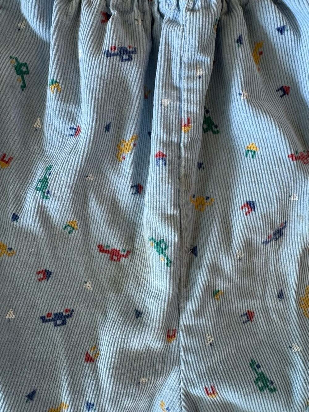 Vintage Health-tex Baby Boys Light Blue Corduroy Overalls with Vehicle Print 24 - Picture 5 of 7
